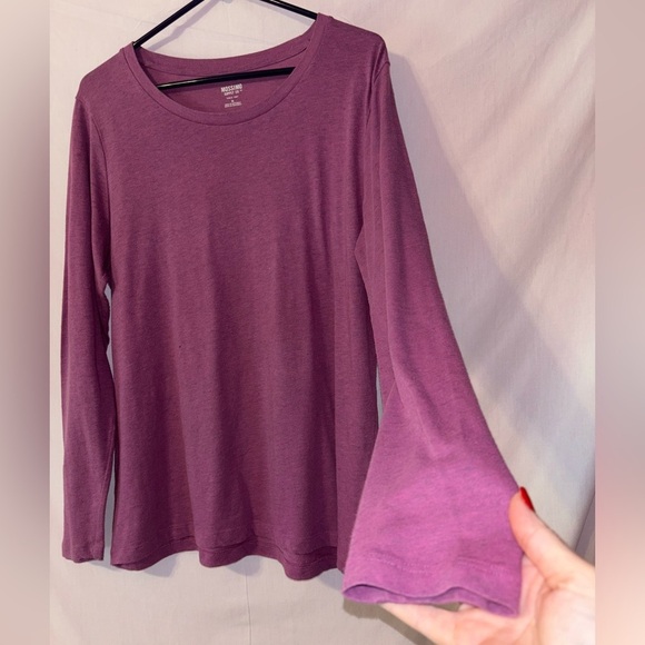 Mossimo Supply Co. Women's Plum Long Sleeve Tee - Picture 4 of 5